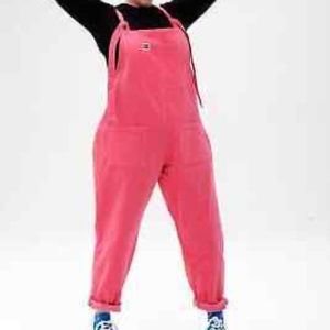 Lucy & Yak Original Overalls / Dungarees in Pink Punch, NWOT 10 LONG